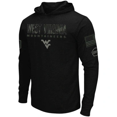 Shop Colosseum Black West Virginia Mountaineers Oht Military Appreciation Hoodie Long Sleeve T-shirt