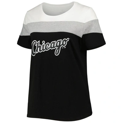 Shop Profile Black/heather Gray Chicago White Sox Plus Size Colorblock T-shirt