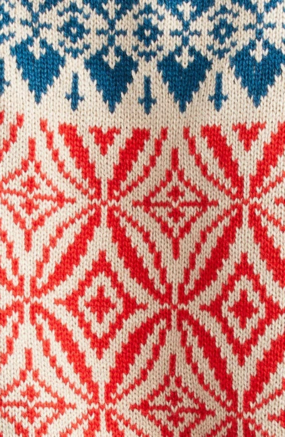 Shop Bode Alphabet Mixed Stitch Cotton & Alpaca Sweater Vest In Red Multi