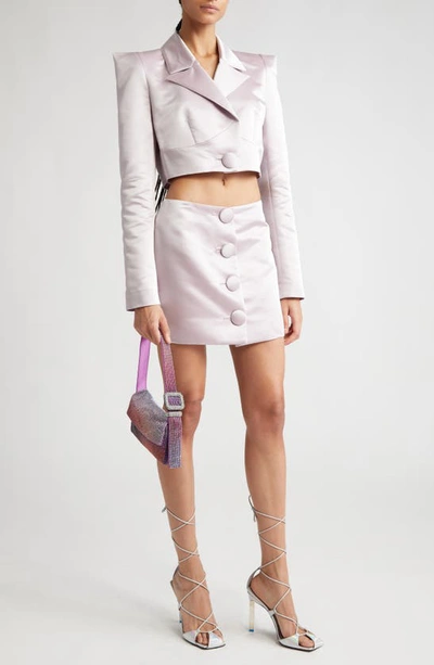 Shop Aliétte Satin Miniskirt In Lavender
