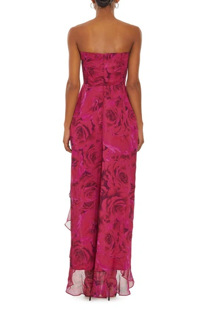 Shop Amanda Uprichard Eden Floral Strapless Gown In Samira