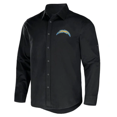 Shop Nfl X Darius Rucker Collection By Fanatics Black Los Angeles Chargers Convertible Twill Long Sleeve