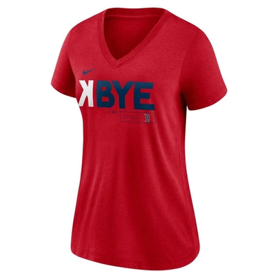 Shop Nike Boston Red Sox Red  K-bye Tri-blend V-neck T-shirt