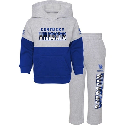 Shop Outerstuff Toddler Heather Gray/royal Kentucky Wildcats Playmaker Pullover Hoodie & Pants Set