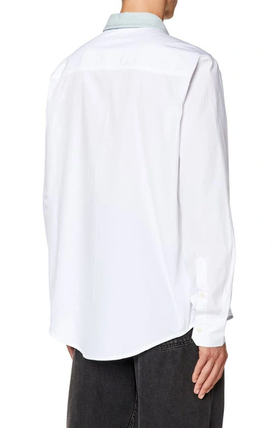 Shop Diesel Cotton Poplin Button-up Shirt In White