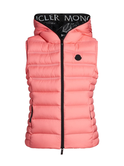 Shop Moncler Women's Aliterse Down Puffer Vest In Coral
