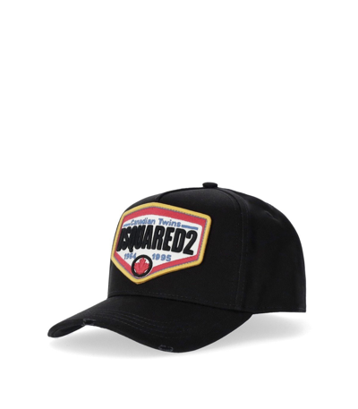 Shop Dsquared2 D2 Logo Black Baseball Cap