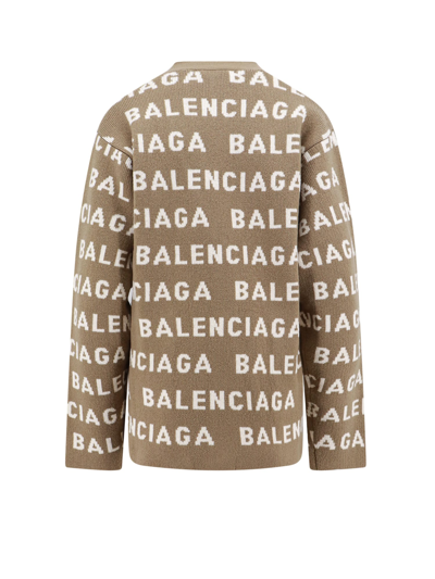 Shop Balenciaga Cardigan In Beige