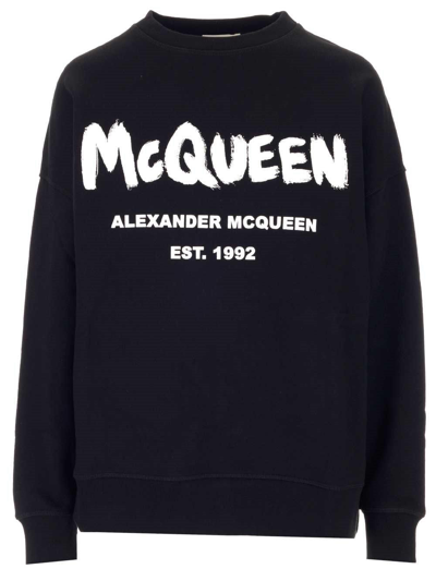 Shop Alexander Mcqueen Graffiti Printed Sweatshirt