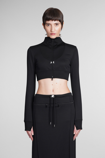 Shop Courrèges Sweatshirt In Black Polyester