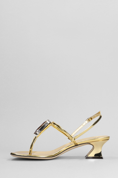Shop Giuseppe Zanotti Anthonia Sandals In Gold Synthetic Leather