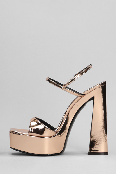 Shop Giuseppe Zanotti Sylvy Sandals In Copper Synthetic Leather In Bronze
