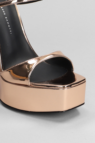 Shop Giuseppe Zanotti Sylvy Sandals In Copper Synthetic Leather In Bronze