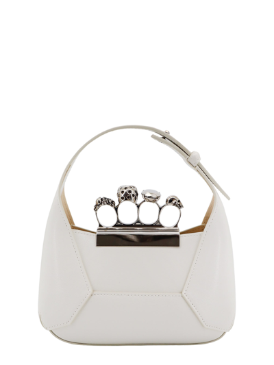 Shop Alexander Mcqueen Jewelled Handbag In White