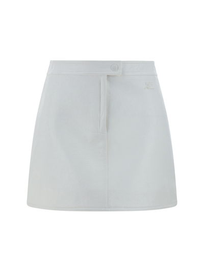 Shop Courrèges Mini Skirt In Heritage White