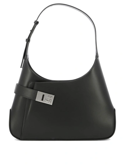 Shop Ferragamo Hobo Shoulder Bag In Black