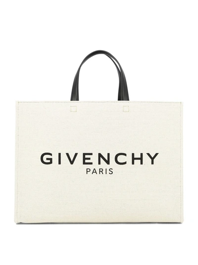 Shop Givenchy "g-tote" Shoulder Bag In Beige