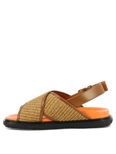 Shop Marni "fussbett" Sandals In Brown