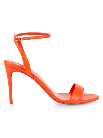 Shop Christian Louboutin Women's Loubigirl 85mm Leather Sandals In Orange