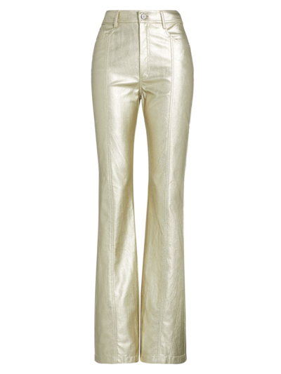 Shop Cinq À Sept Women's Shailene Snake Metallic Flare Pants In Light Gold