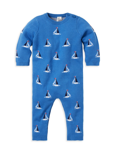 Shop Janie And Jack Baby's Sailboat Sweater Coverall In Blue