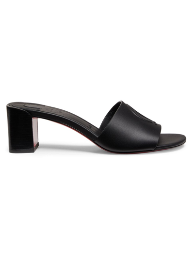 Shop Christian Louboutin Women's So Kate 55mm Leather Mules In Black