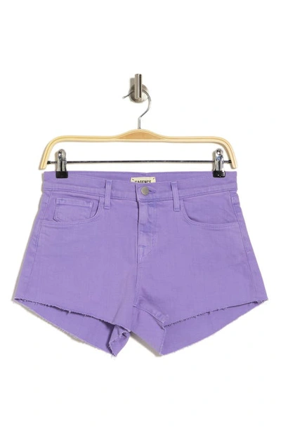 Shop L Agence Audrey Cutoff Shorts In Lavender