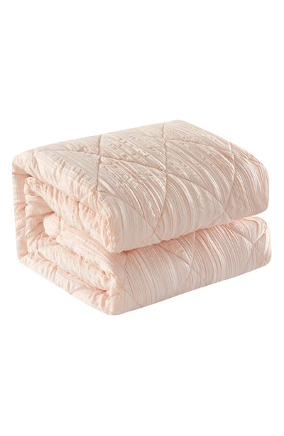 Shop Chic Aria Crinkled Comforter 9-piece Bed In Blush