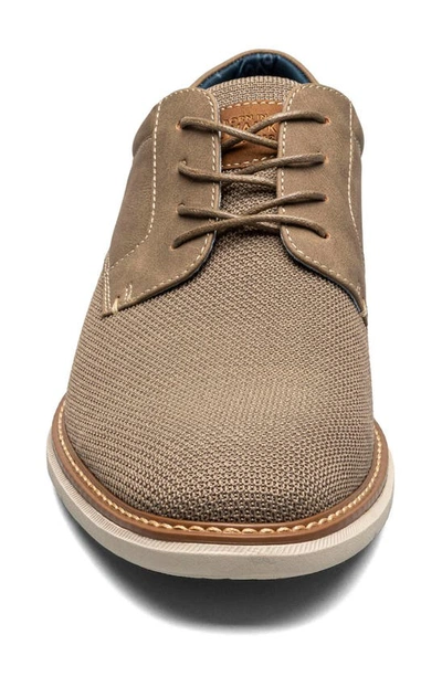 Nunn Bush Chase Knit Plain Toe Derby In Taupe Multi