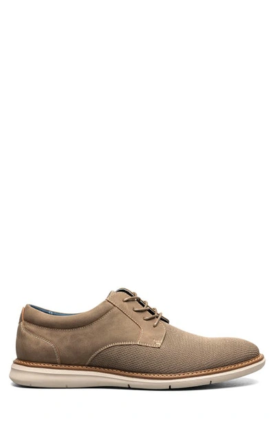 Nunn Bush Chase Knit Plain Toe Derby In Taupe Multi
