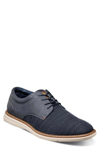 Nunn Bush Chase Knit Plain Toe Derby In Navy Multi