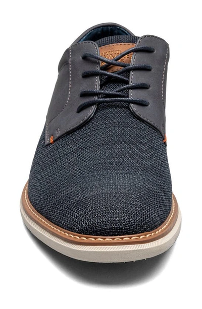 Nunn Bush Chase Knit Plain Toe Derby In Navy Multi