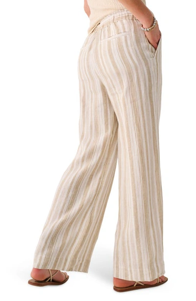 Faherty Monterey Linen Pants In Natural Bombay Stripe