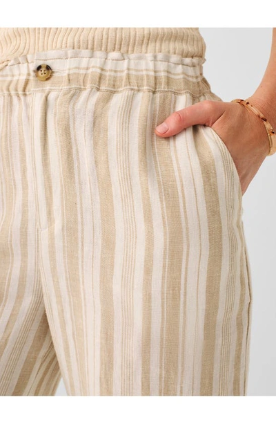 Faherty Monterey Linen Pants In Natural Bombay Stripe