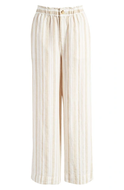 Faherty Monterey Linen Pants In Natural Bombay Stripe