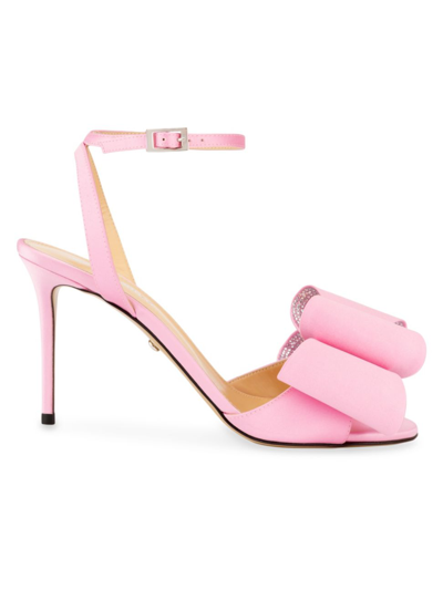 Shop Mach & Mach Women's Cadeau Double-bow Satin Ankle Sandals In Pink