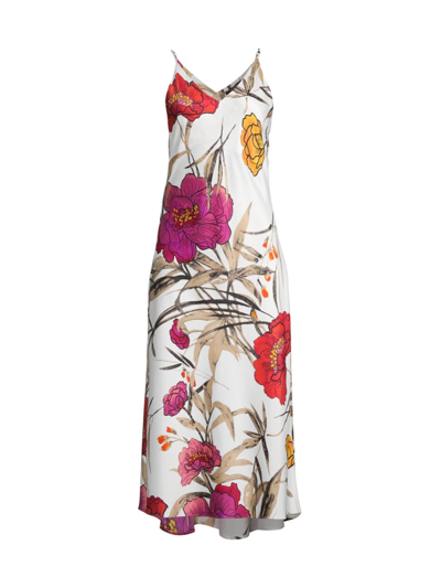 Shop Natori Women's Anais Printed Slip Dress In Alabaster Combo