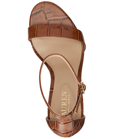 Shop Lauren Ralph Lauren Women's Allie Ankle-strap Dress Sandals In Deep Rhodonite