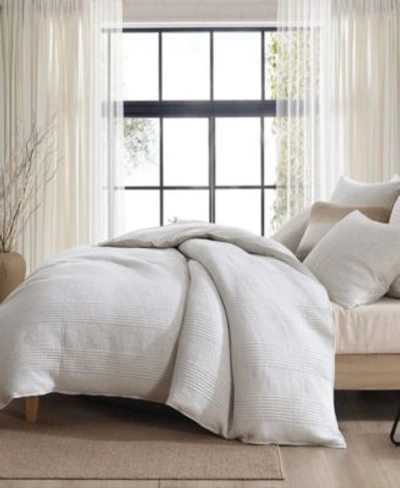 Shop Dkny Pure Ribbed Jersey Comforter Sets In Heathered Gray