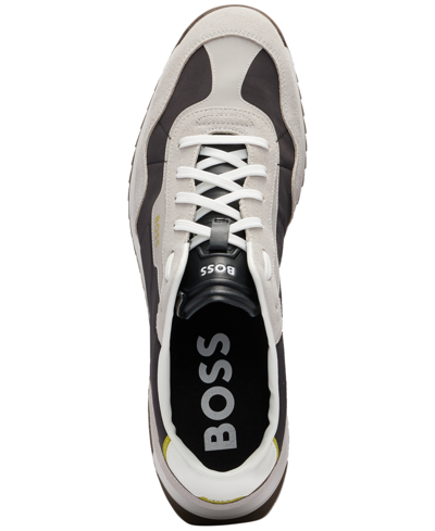 Shop Hugo Boss By  Men's Zayn Lace-up Sneakers In Charcoal
