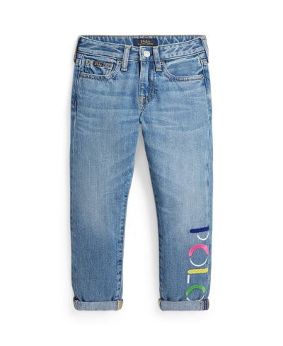 Shop Polo Ralph Lauren Toddler And Little Girls Logo Slim Fit Cotton Jeans In Pamina Wash