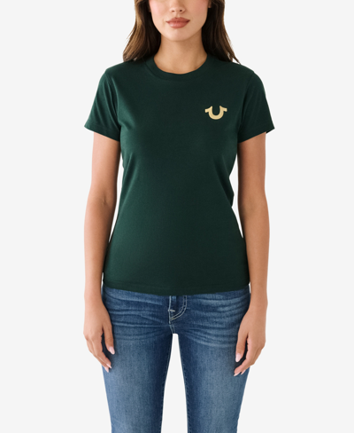 Shop True Religion Women's Short Sleeve Crew T-shirt In Scarab