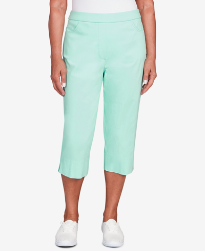 Shop Alfred Dunner Petite Classic Allure Super Stretch Pull-on Clam Digger In Mist Green