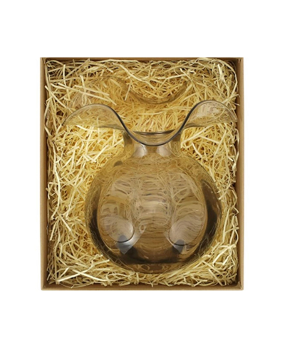 Vietri Hibiscus Glass Bud Vase In Gray