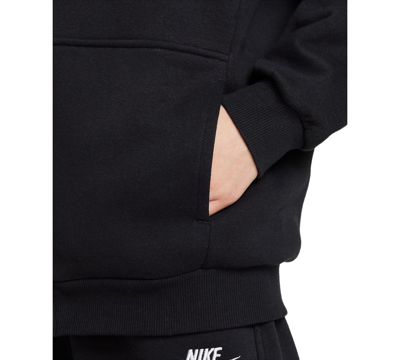 Shop Nike Sportswear Girls' Club Fleece Oversized Full-zip Hoodie In Black