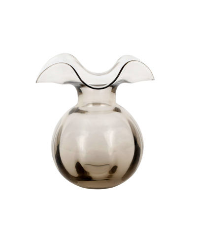 Shop Vietri Hibiscus Glass Medium Fluted Vase In Gray