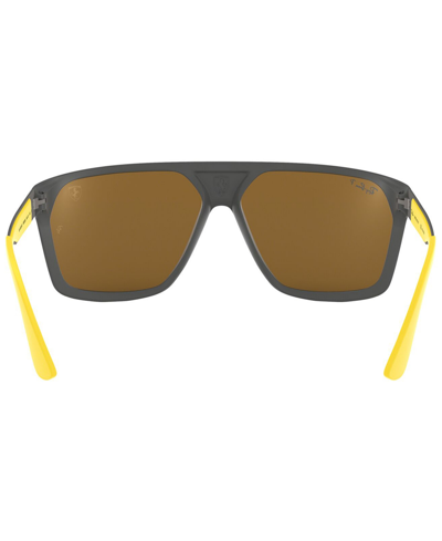 Ray Ban Men's Polarized Sunglasses, Rb4309m Scuderia Ferrari Collection 60 In Matte Grey,brown Mirror Gold Polar