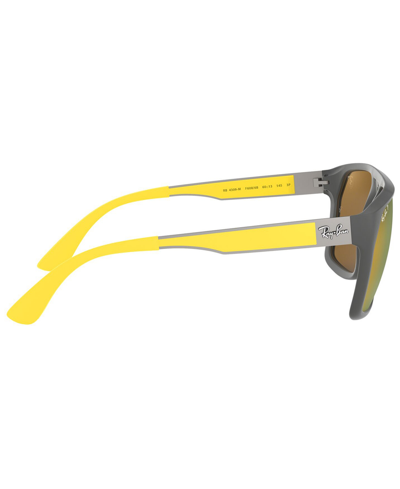 Ray Ban Men's Polarized Sunglasses, Rb4309m Scuderia Ferrari Collection 60 In Matte Grey,brown Mirror Gold Polar