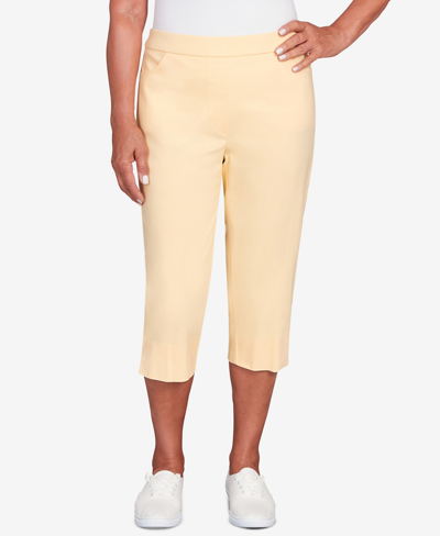 Shop Alfred Dunner Petite Classic Allure Super Stretch Pull-on Clam Digger In Sunshine