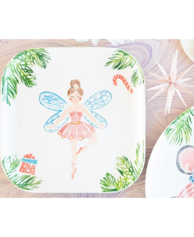 Vietri Nutcrackers Sugar Plum Fairy Square Platter In Multi